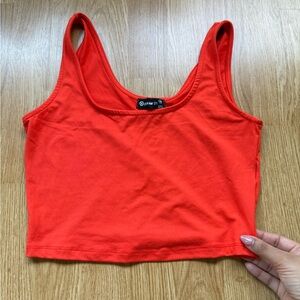 Red Sleeveless Crop Top